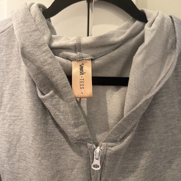Jillian Harris X Smash + Tess Hoodie Jumpsuit in Heathered Grey | Size L - Picture 3 of 5